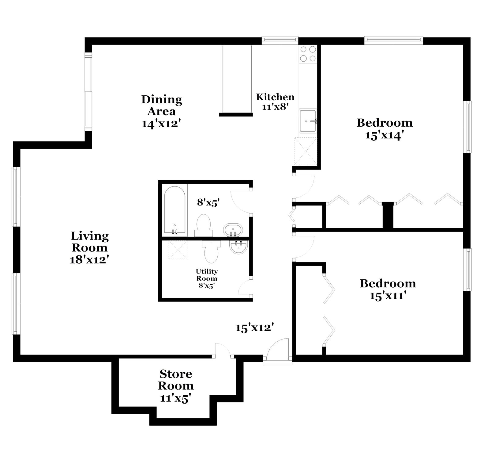 1322 West Chester Pike, Buildings N-P floorplan